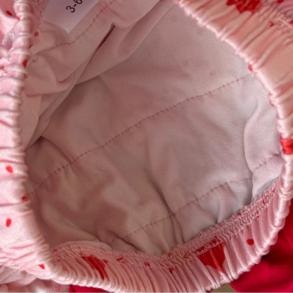 Pink Heart Ruffle Bloomers bottoms Baby Infant size 3/6 months